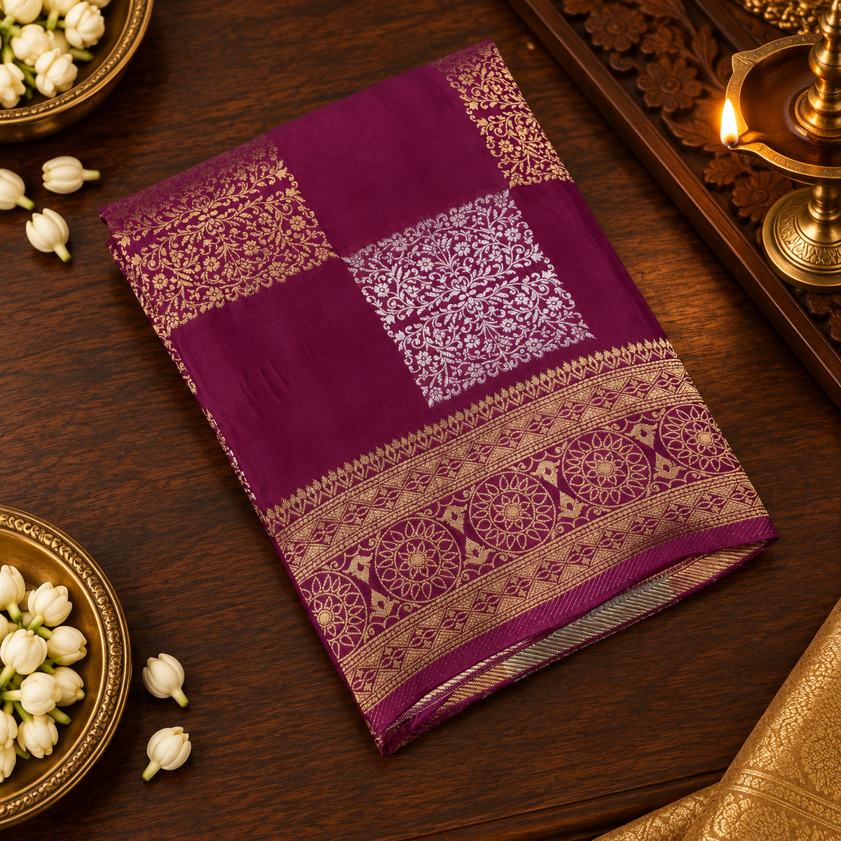 Pure Chinnon Silk Saree