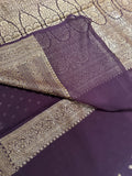Pure crepe khaddi Banarasi saree- Silk mark certified