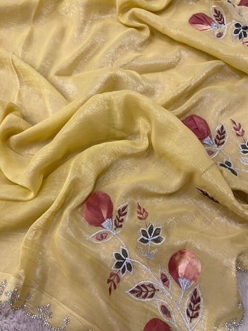 Premium Crush Organza Saree