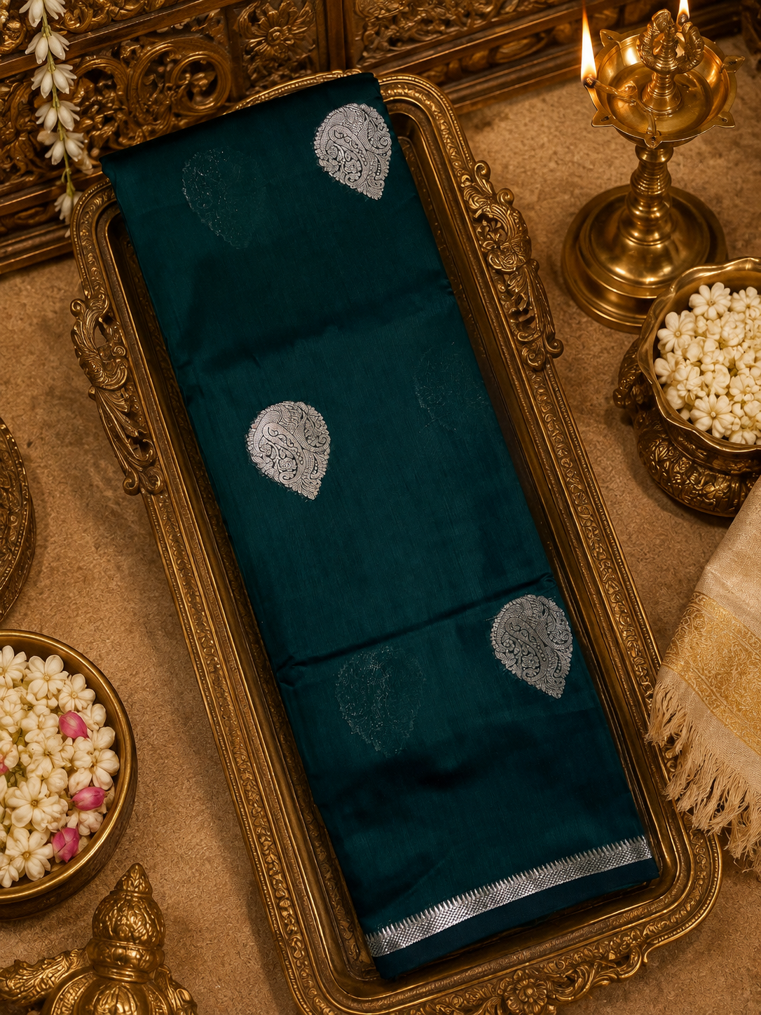 Premium Indori Silk Saree💚