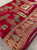 Premium Banarasi Crepe Satin Silk Saree - 902824