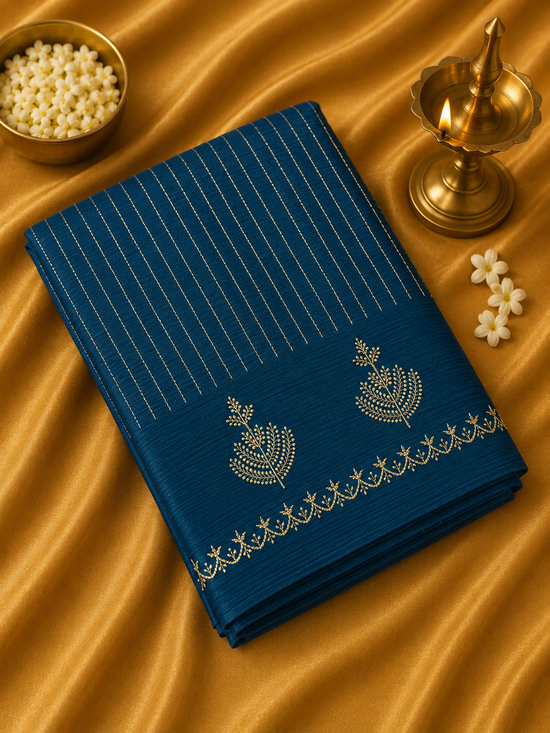 Russian Silk Saree With Embroidery