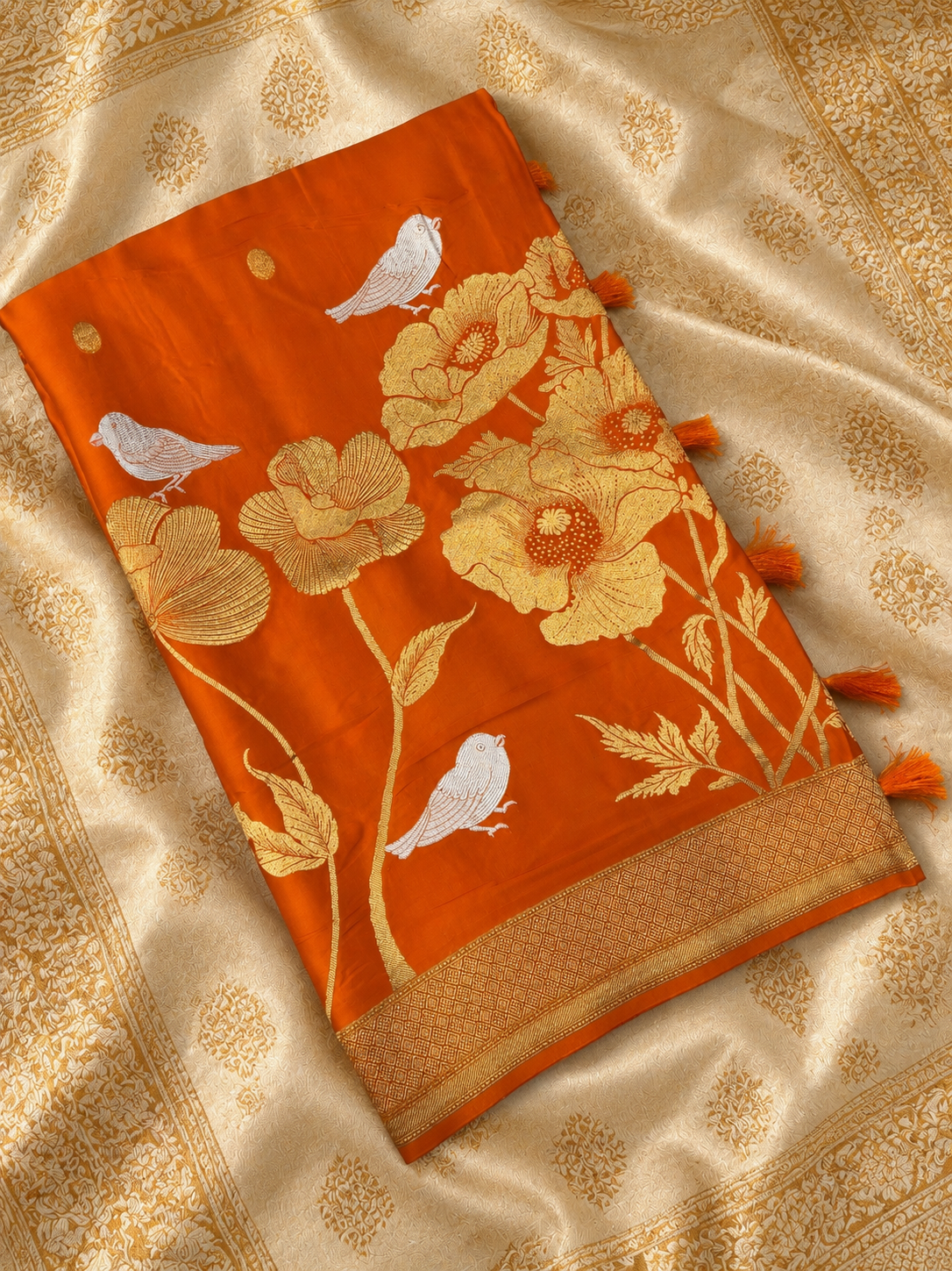Pure Crepe Satin Silk Saree- 902218