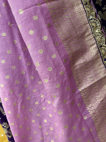Premium quality semi Banarasi lehenga with zardosi work semi stitched blouse
