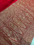 Pure crepe khaddi Banarasi saree- Silk mark certified