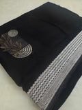 Pure crepe satin silk saree
