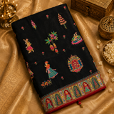 Premium Banarasi Crepe Kalamkari Saree
