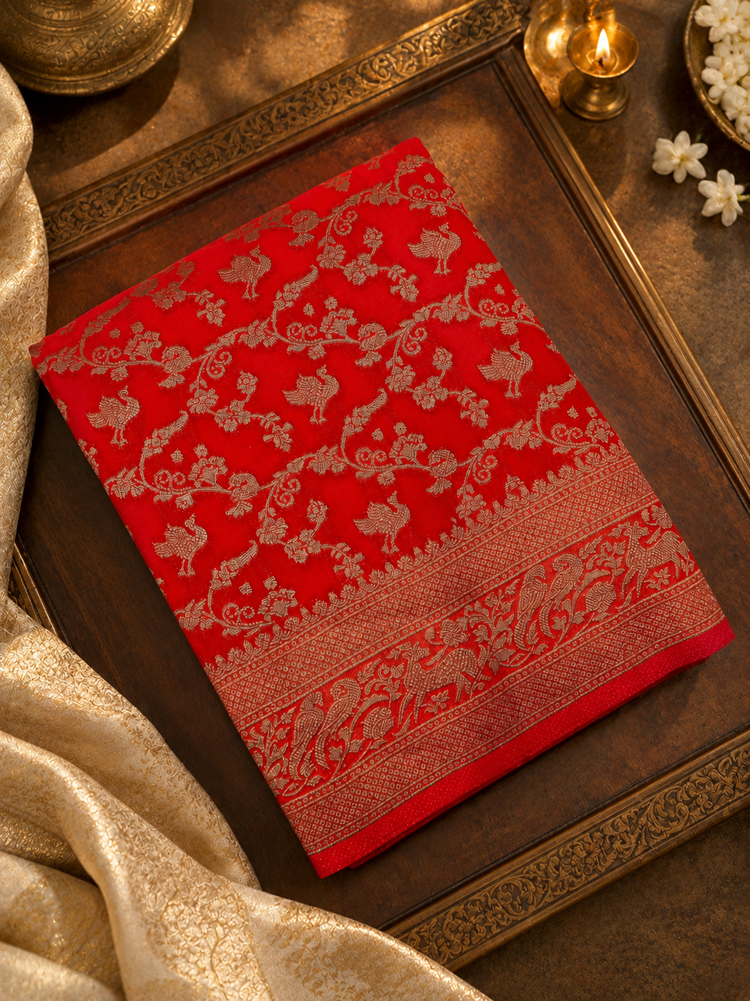 Premium Antique Zari Georgette Saree -902702
