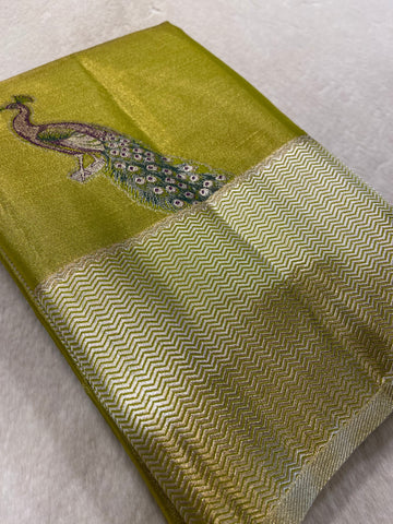 Bridal Semi Tissue Silk Saree🦚
