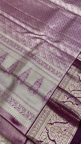 Half mix Kanjeevaram silk saree with pure hand katdana work blouse and double blouse