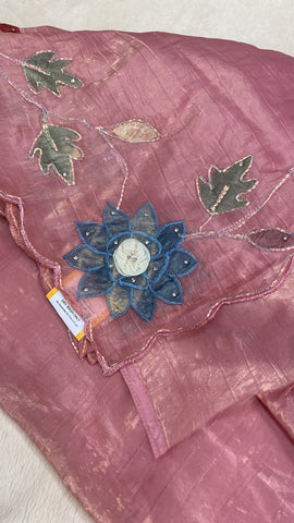 Pure paper crush organza saree