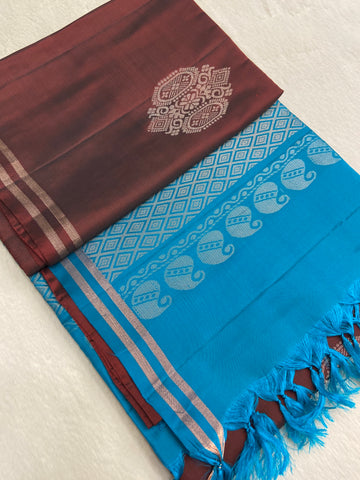 Half Mix Kanjeevaram Soft Silk Saree