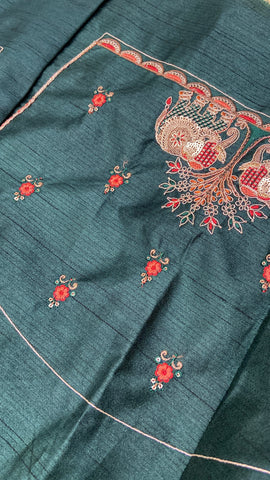 Bridal Soft Tissue Saree With Scallop Border💚