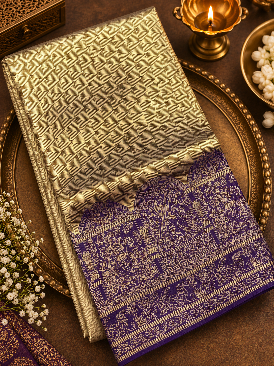 Premium Bridal Semi Tissue Kanjeevaram Silk Saree - 902646