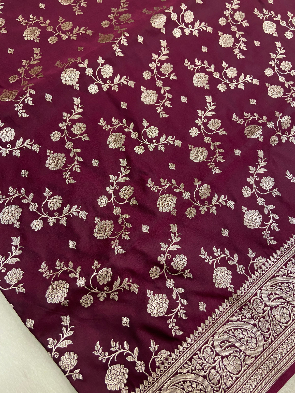 Premium Banarasi Crape Satin Silk Saree