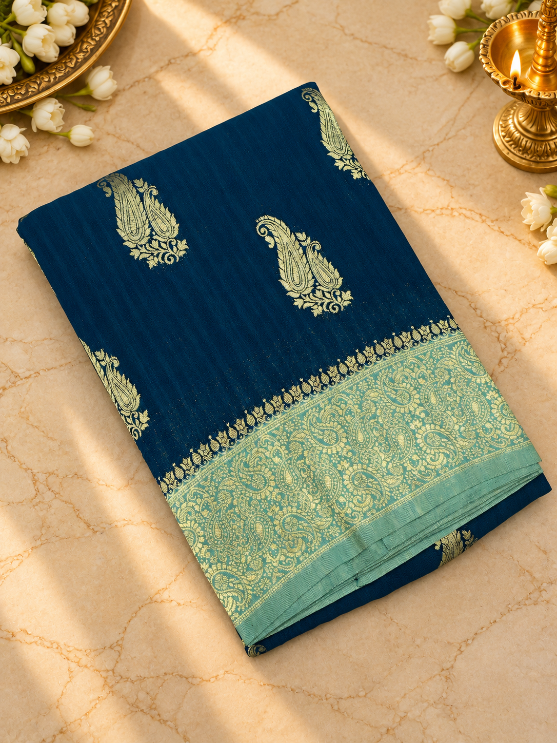 Premium Antique Zari Georgette Saree - 902773