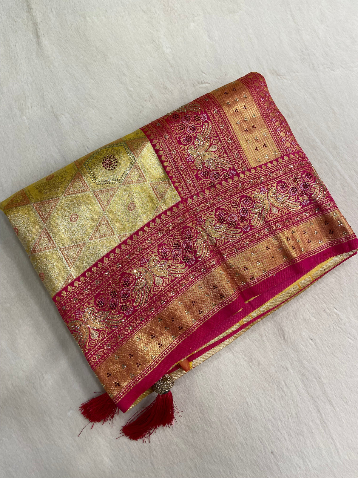 Tissue Bridal Semi Silk with Swarovski work