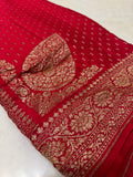 Pure crepe khaddi Banarasi saree- Silk mark certified