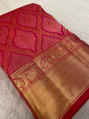 Pure Handloom Kanjeevaram Silk Mark Certified Saree