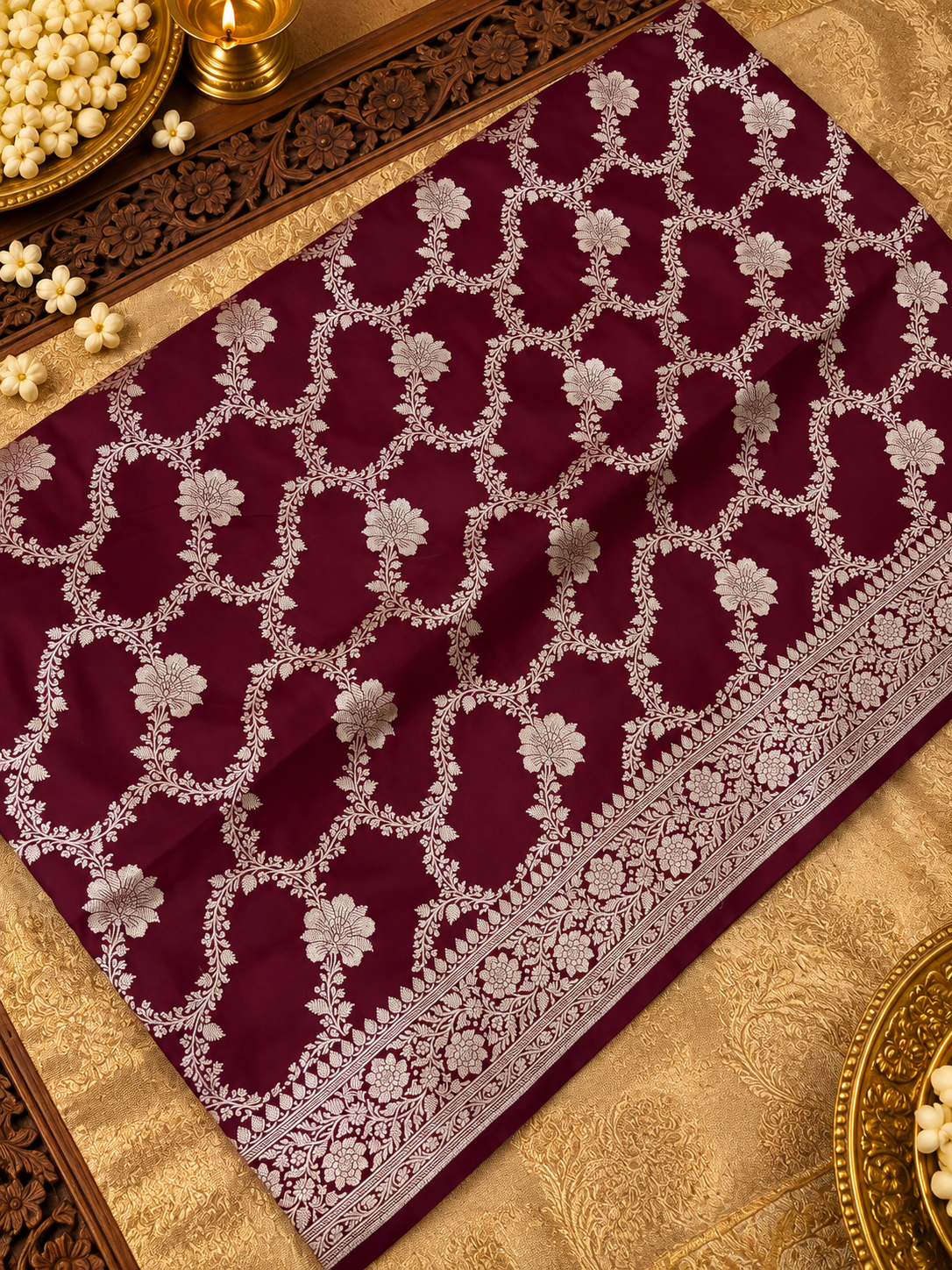 Premium Banarasi Crepe Satin Silk Saree -902860