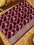 Premium Banarasi Crepe Satin Silk Saree -902860