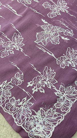 Premium Soft Organza Saree (Lavender)