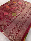 Premium Banarasi Crepe Satin Silk Saree (maroon) -902692