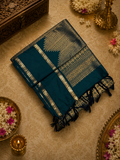 Premium semi Kanjeevaram silk saree- Bottle green