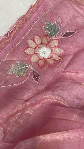Pure paper crush organza saree