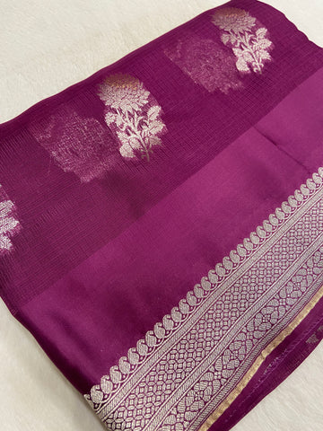 Pure Soft Manipuri Kota With Satin Border Saree