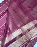 Pure Mix Crepe Mysore Silk Saree- Deep wine
