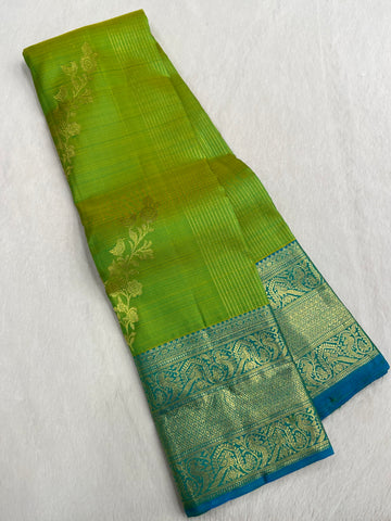 Pure 1G Zari Handloom Kanjeevaram Silk Mark Certified Saree
