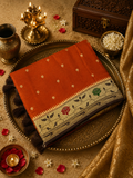 Premium Russian Silk Saree With Paithani Border
