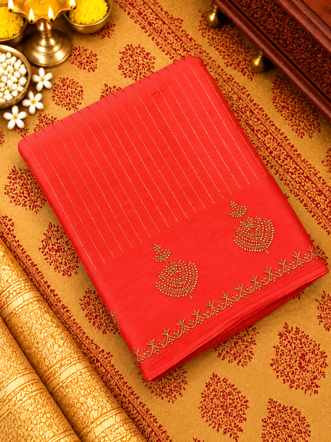 Russian Silk Saree With Embroidery
