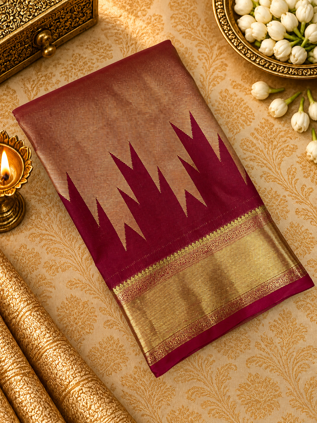 Premium Bridal Semi Kanchipuram Silk Saree - RF1323