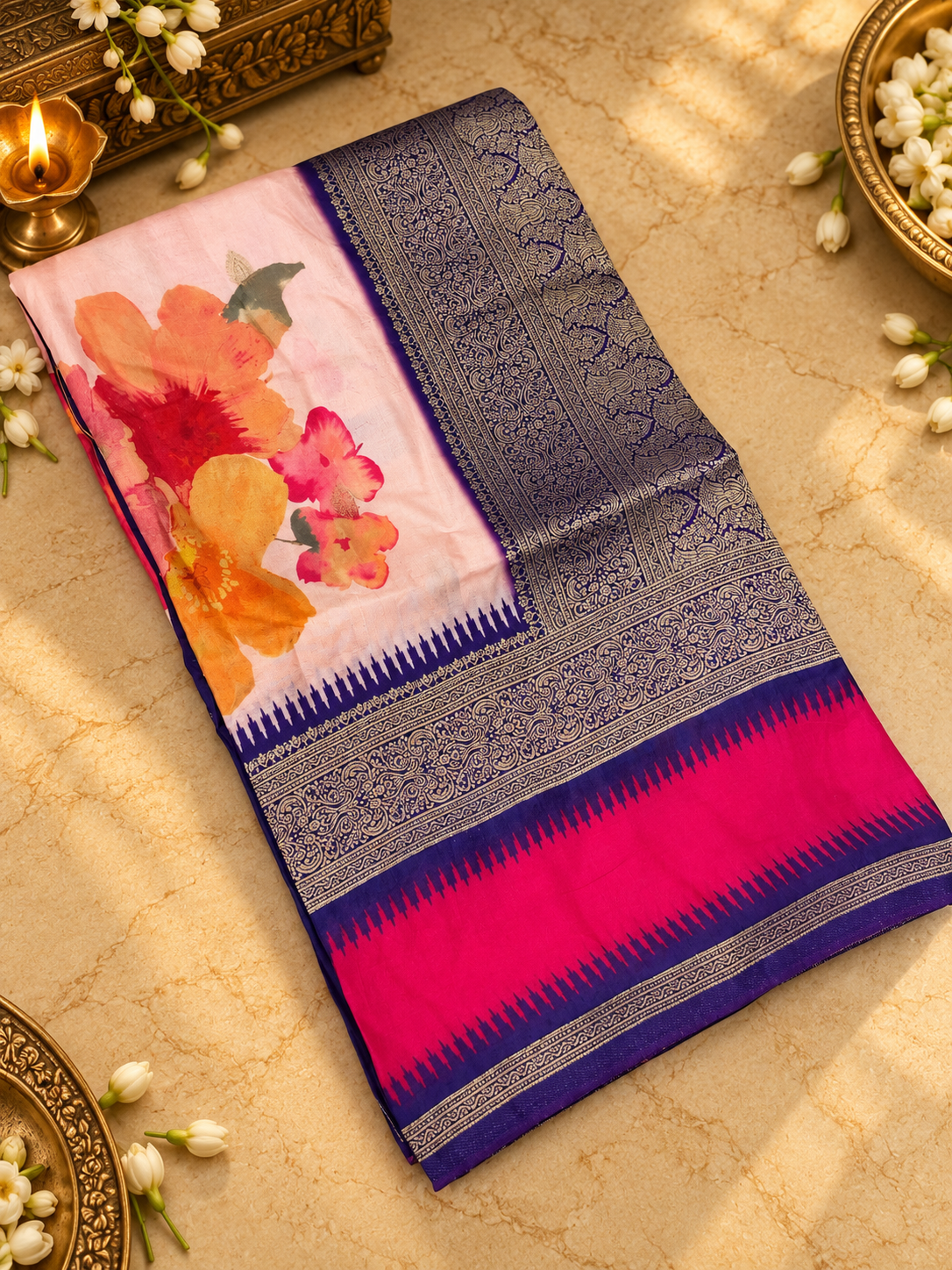 Digital Print Concept in Premium Semi Kanchipuram Silk Saree -902640