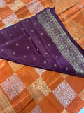 Pure Chinnon crepe Saree- 902541 Orange