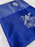 Premium Crepe Satin Silk Saree 💙
