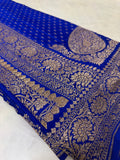 Pure crepe khaddi Banarasi saree- Silk mark certified