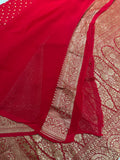 Pure crepe khaddi Banarasi saree- Silk mark certified
