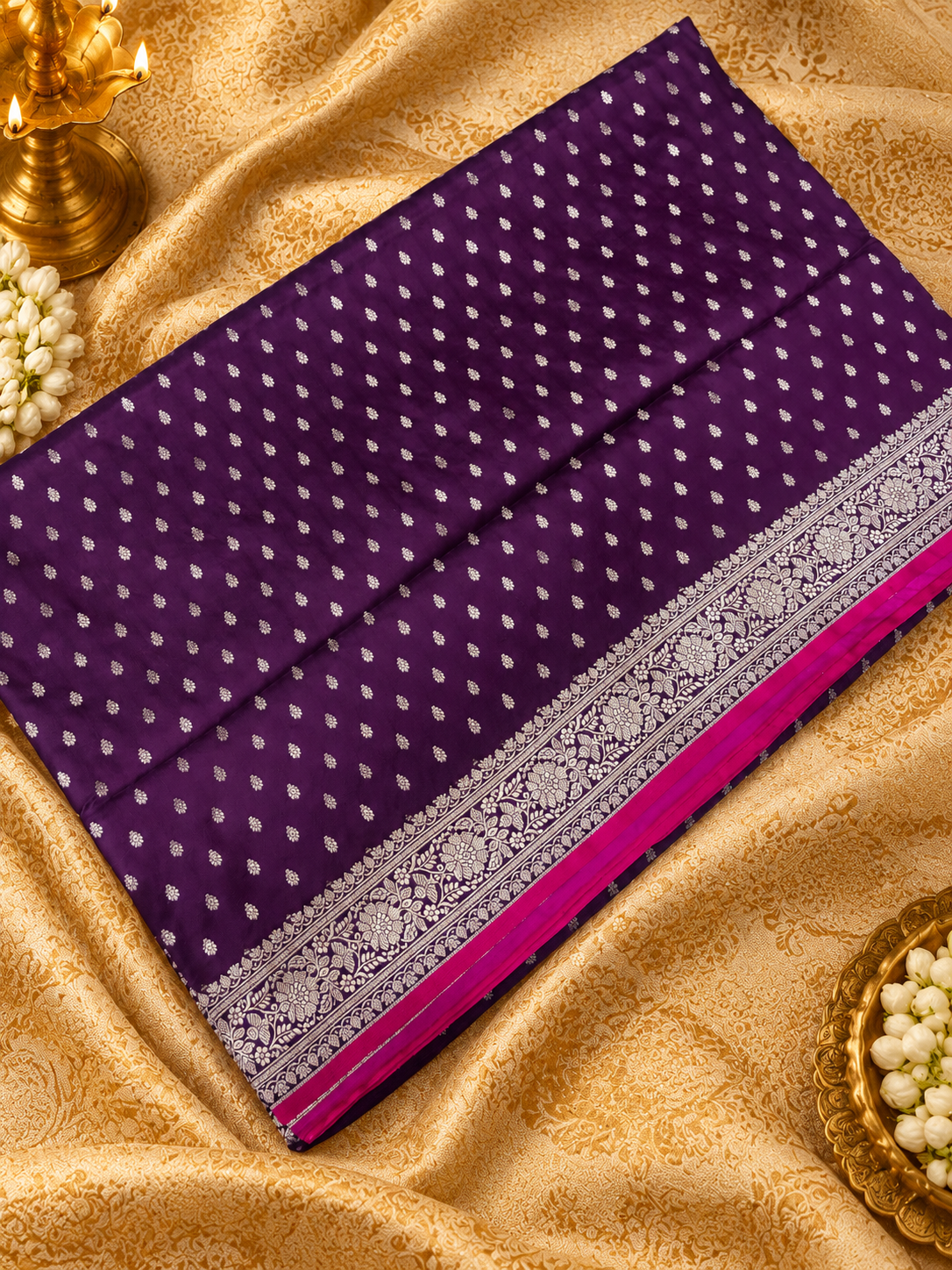Premium Banarasi Crepe Satin Silk Saree -902860