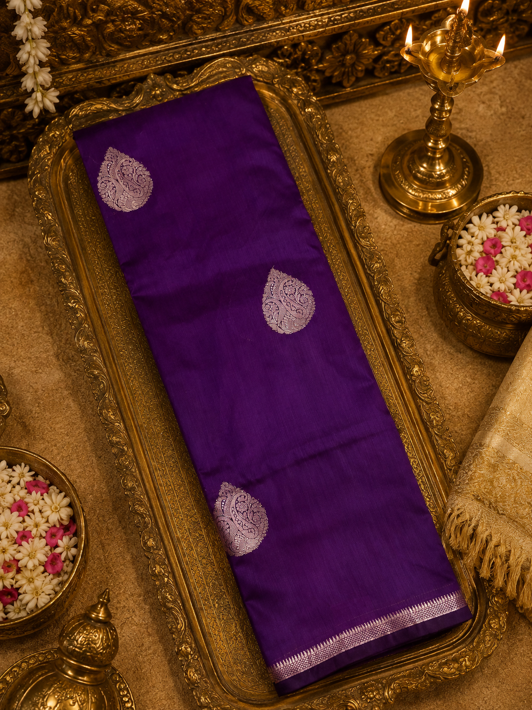 Premium Indori Silk Saree💜