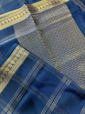 Pure Mix Mysore Crepe Silk Saree- Peacock blue