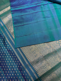 Pure 1G zari handloom Kanjeevaram Silk Saree- Silk mark certified- PS2404 Peacock blue
