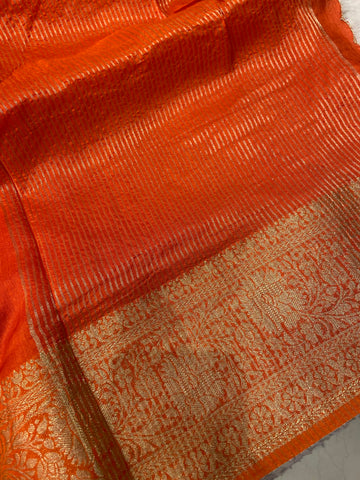 Pure crepe chinnon saree with cutdana work