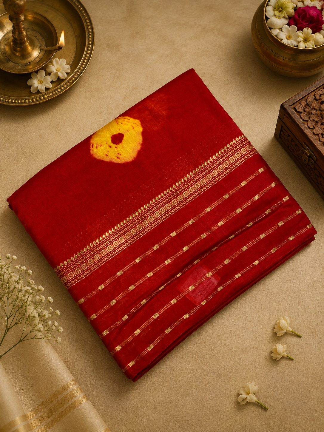 Premium Semi Chanderi Saree With Batiq Print ❤️