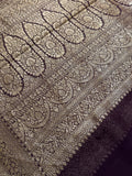 Pure crepe khaddi Banarasi saree- Silk mark certified