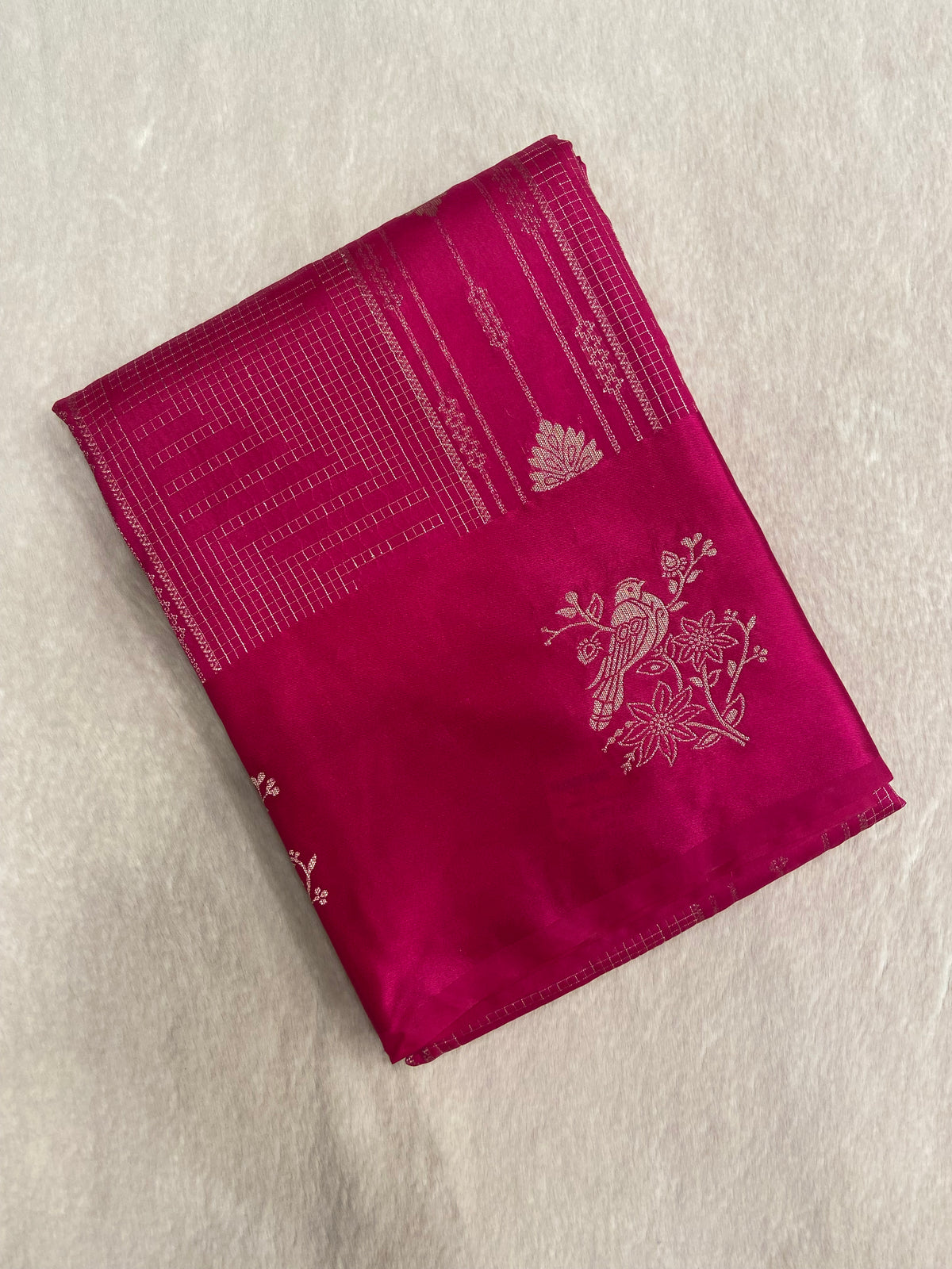 Premium crepe satin silk saree (pink)