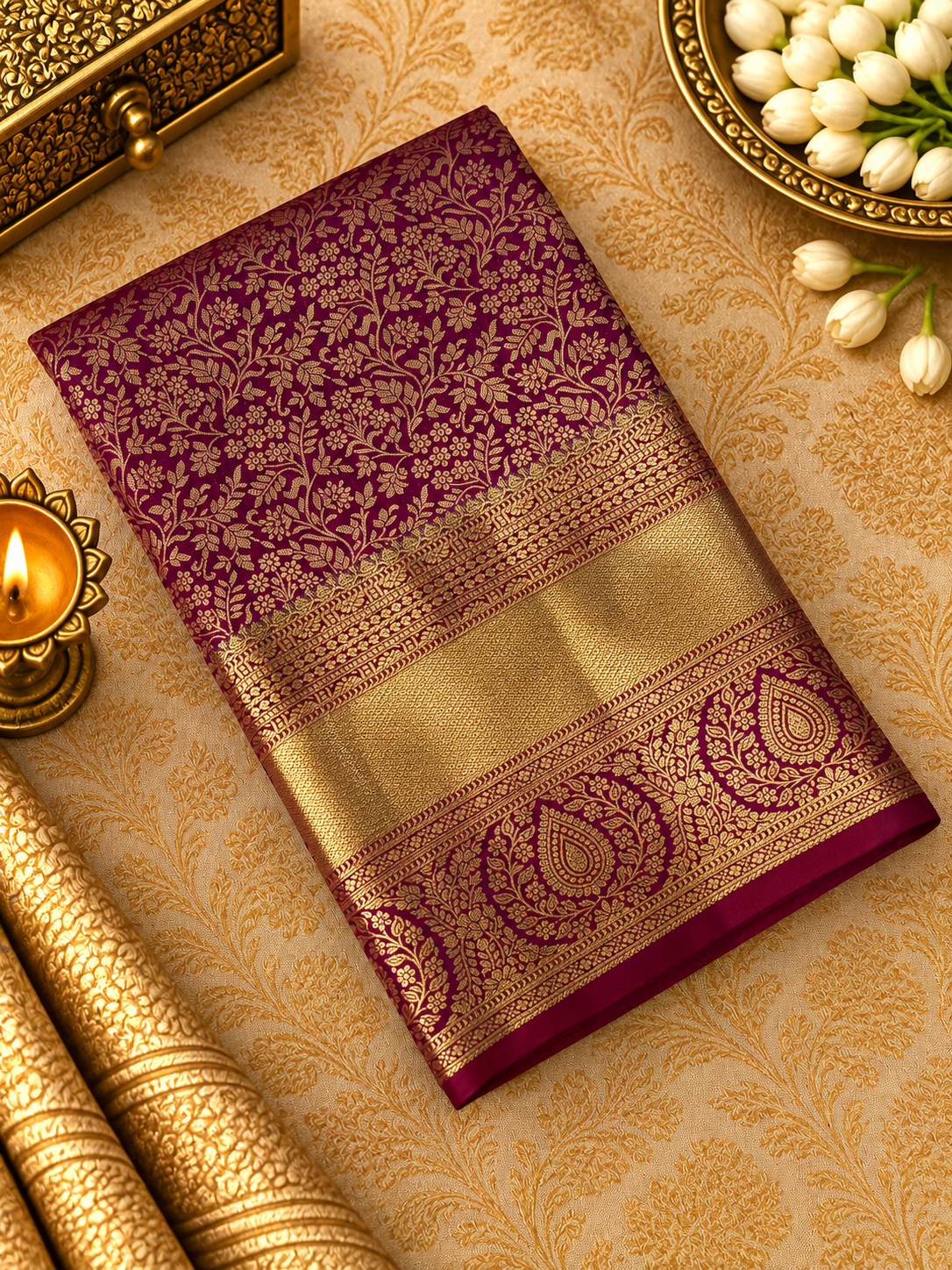 Premium Bridal Semi Kanchipuram Silk Saree -RF1324