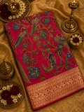 Premium Banarasi Crepe Kalamkari Saree💗